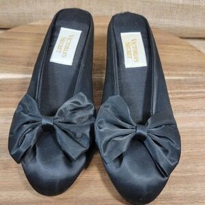 Victoria's Secret Black Mules with Bow